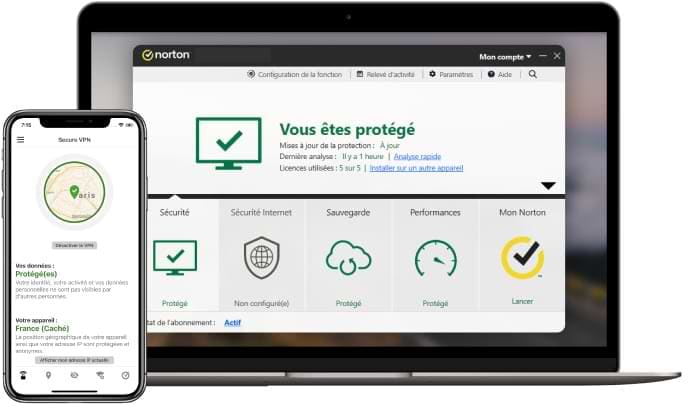 Sécurité de l'appareil Norton pour smartphones, tablettes et ordinateurs portables